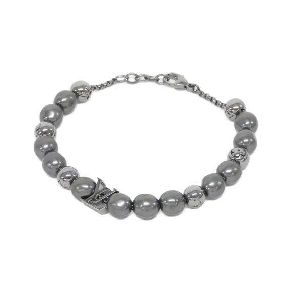 LOUIS VUITTON Black Pearl Monogram Charm Bracelet